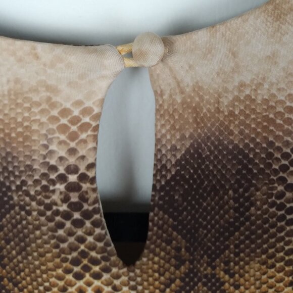Ronny Kobo Tri Color Long Sleeve  Asymmetrical  BodyCon  Snake Print  Dress Sz S - Picture 3 of 10